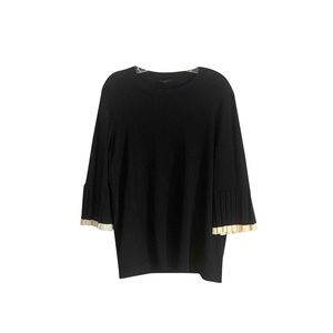 NWOT COS Black Sweater•white tipped sleeves•size L